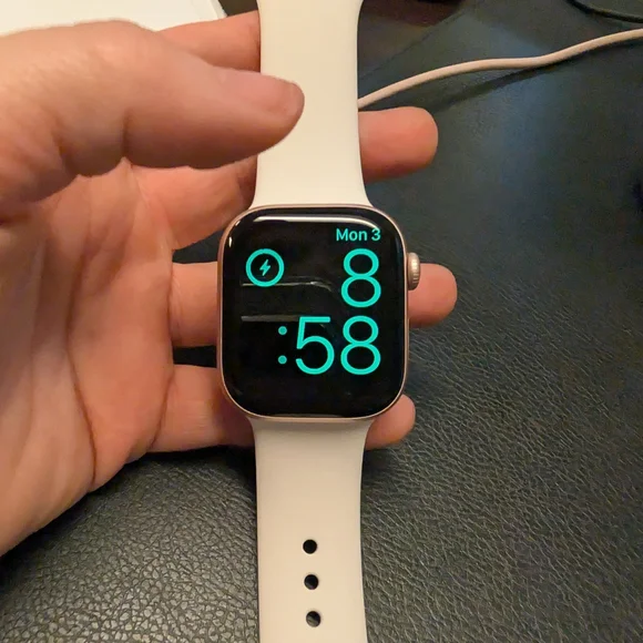 Apple Smartwatch with Rose Gold and White Band - Picture 3 of 5